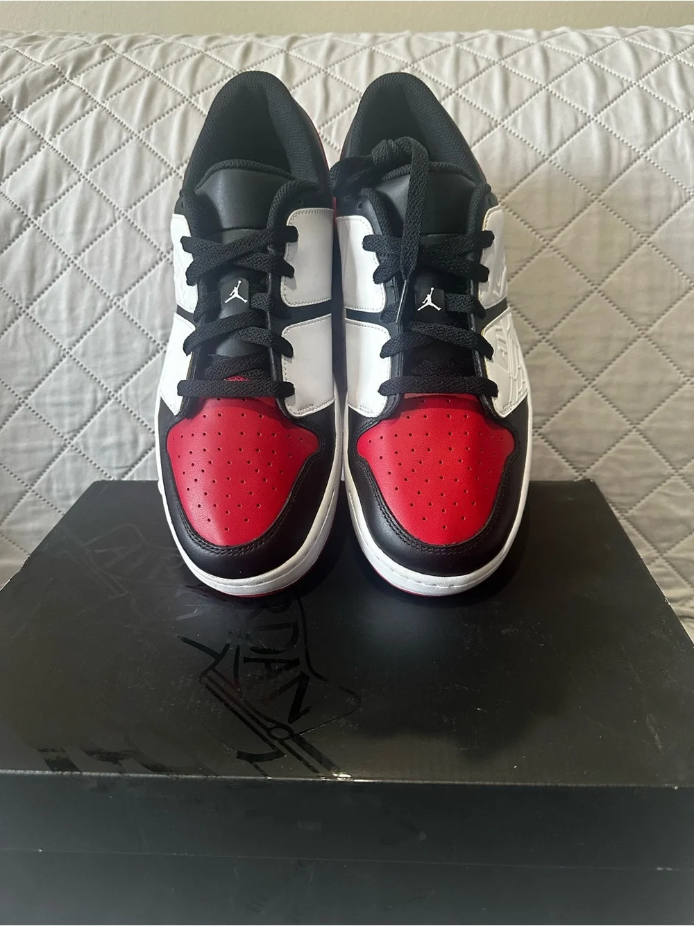 NEW Jordan Nu Retro Low-Top Sneakers in Red, Black & White